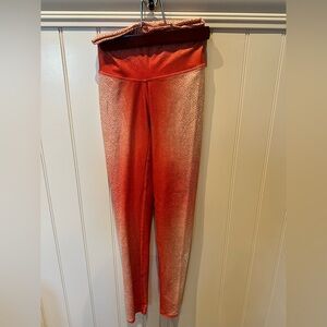 NIYAMA SOL Ladies Women’s Size Extra Small Orange & White Leggings Yoga …